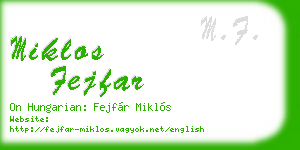 miklos fejfar business card